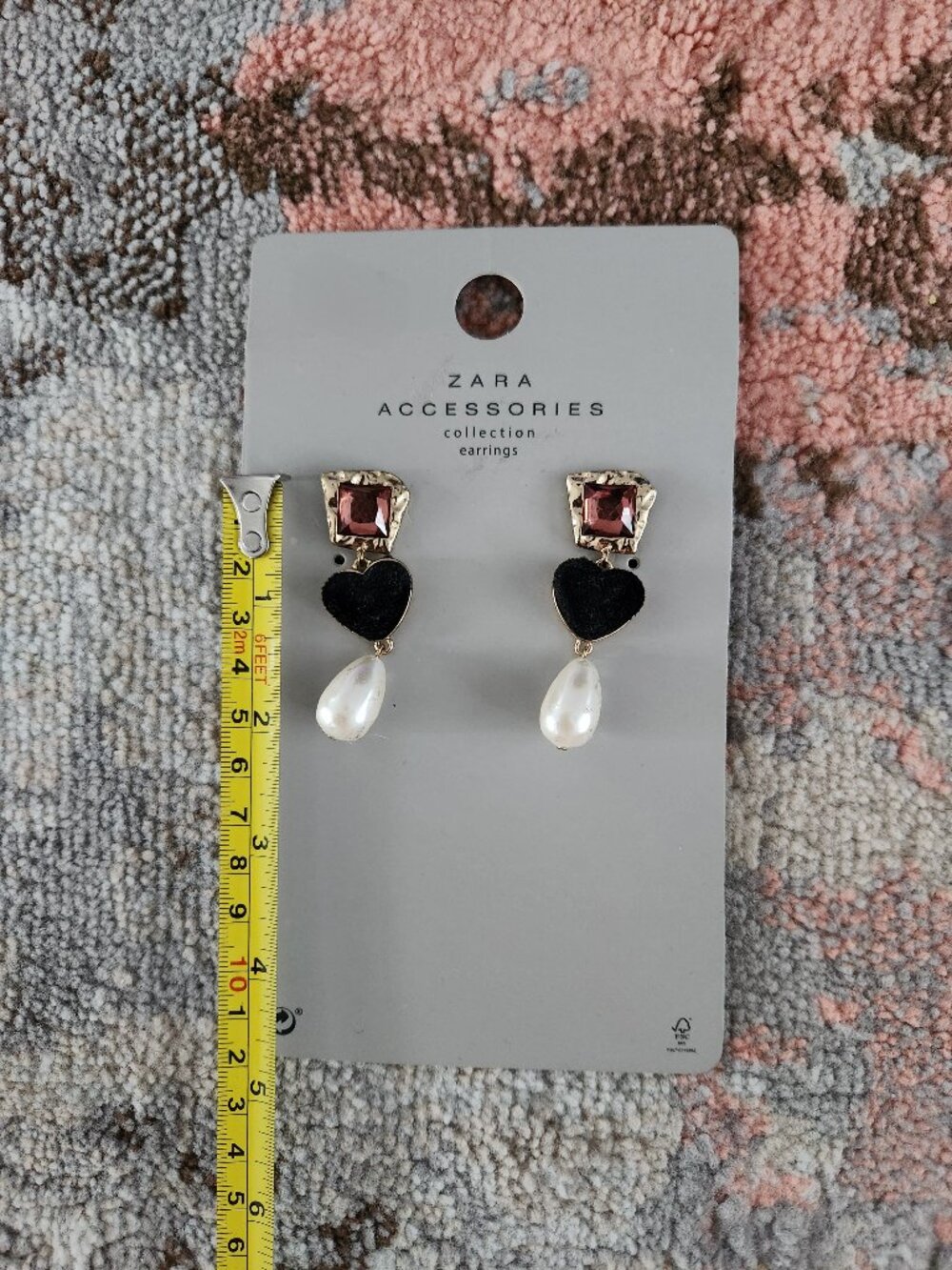 NEW Zara Hearts Pearls Dangle Earrings
